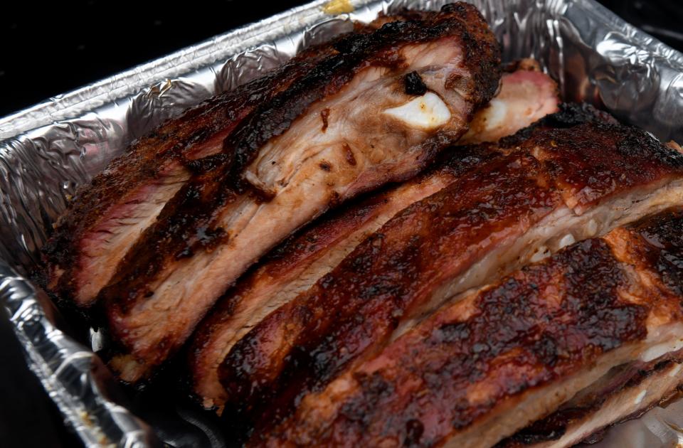 Ribs are seen at the Hub City BBQ Cookoff Thursday at the South Plains fairgrounds.