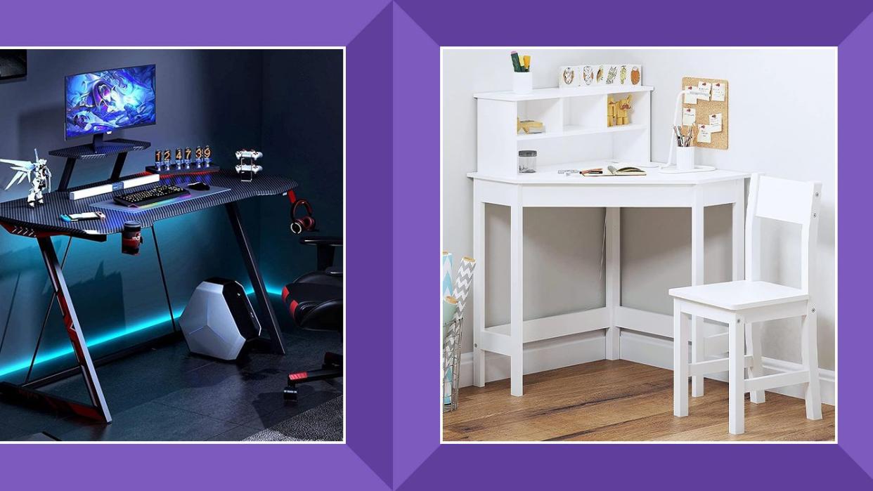 teen computer desk, kids corner wooden desk