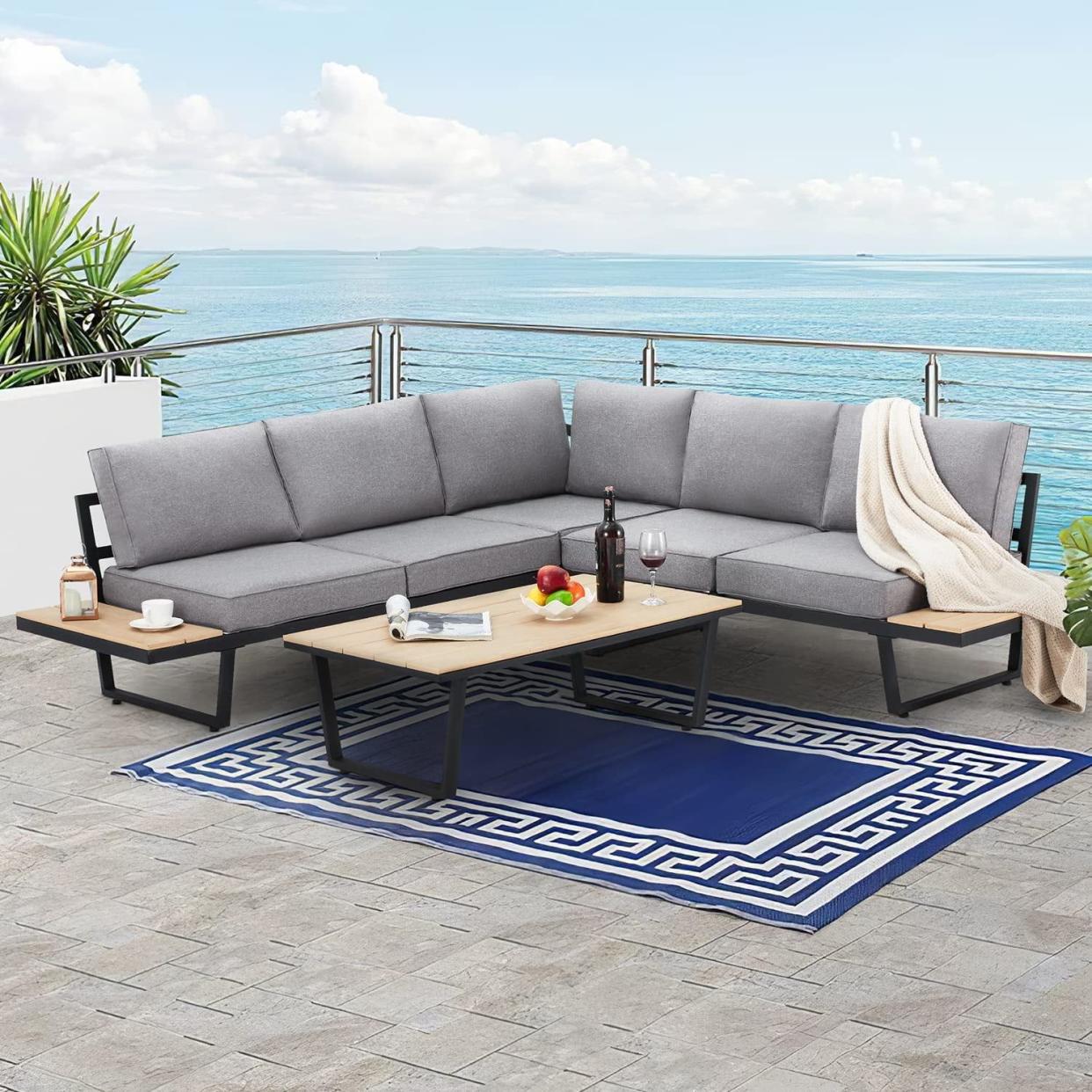 <p><a href="https://go.redirectingat.com?id=74968X1596630&url=https%3A%2F%2Fwww.walmart.com%2Fip%2FRichryce-Outdoor-Conversation-Set-4-Pieces-L-Shaped-Metal-Sectional-Sofa-Set-with-Coffee-Table-for-Patio-Backyard-Garden%2F1375168128&sref=https%3A%2F%2Fwww.housebeautiful.com%2Fshopping%2Ffurniture%2Fa27043357%2Fbest-outdoor-furniture%2F" rel="nofollow noopener" target="_blank" data-ylk="slk:Shop Now;elm:context_link;itc:0;sec:content-canvas" class="link rapid-noclick-resp">Shop Now</a></p><p>Outdoor Conversation Set</p><p>walmart.com</p><p>$549.99</p>