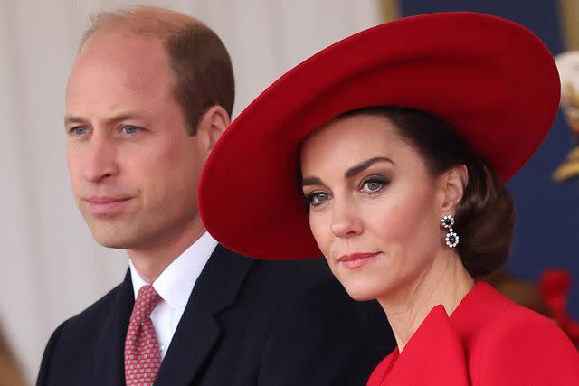 <p>Chris Jackson - WPA Pool/Getty Images</p> Prince William and Kate Middleton at the Korea state visit to the U.K. on Nov. 21, 2023