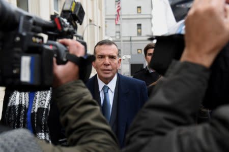 FILE PHOTO: Former head of Paraguayan Football Association and former president of the South American Football Confederation (CONMEBOL) Juan Angel Napout, arrives for opening arguments of the FIFA bribery trial at the Brooklyn Federal Courthouse in New York, U.S., November 13, 2017. REUTERS/Darren Ornitz