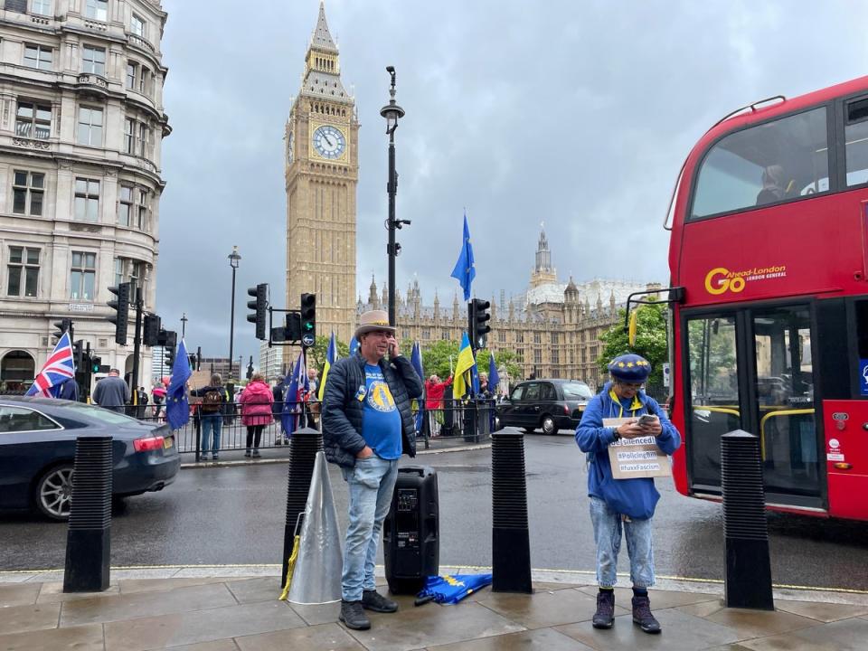 Anti-Brexit protesters Steve Bray in Parliament Square (Sophie Wingate/PA) (PA Wire)