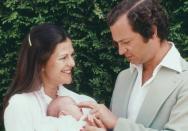 <p>The King and Queen beamed after the arrival of their firstborn, Princess Victoria.</p>