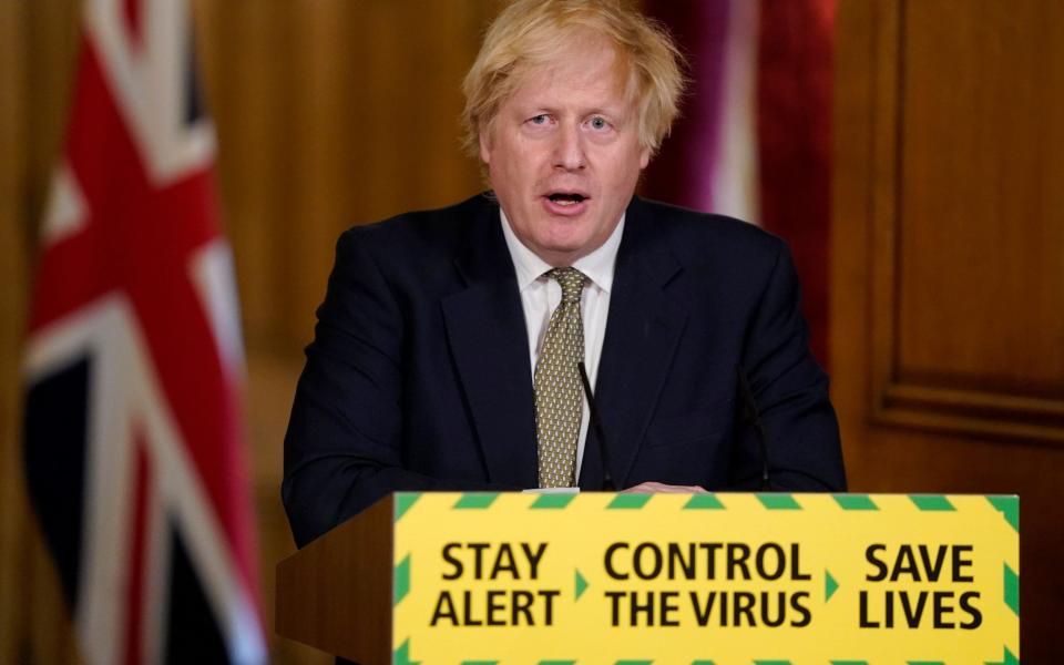 Prime Minister Boris Johnson holding a digital Covid-19 press conference in n10 Downing street in London, Britain, 24 May 2020 - Andrew Parsons/10 Downing Street