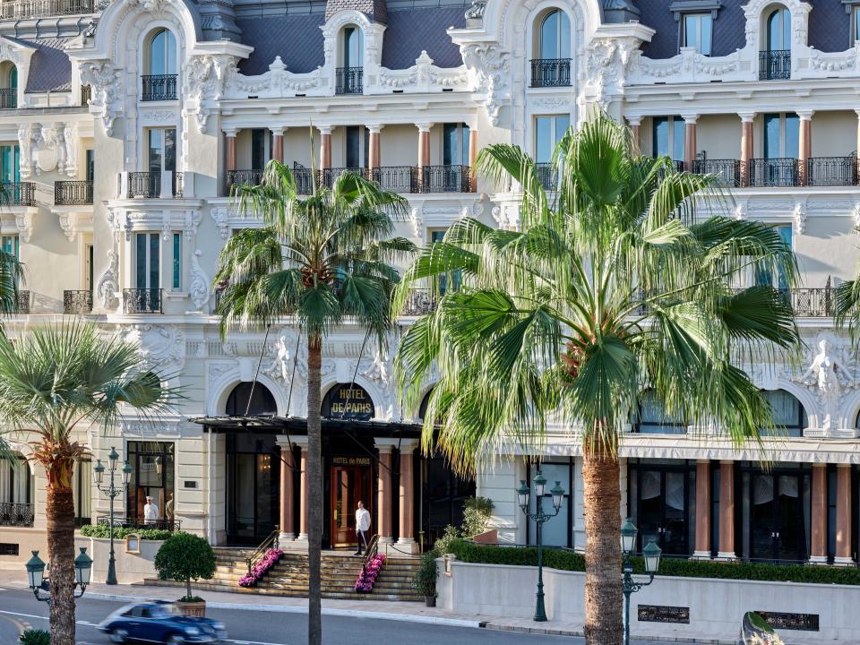 The exterior of the famed Hôtel de Paris Monte-Carlo.