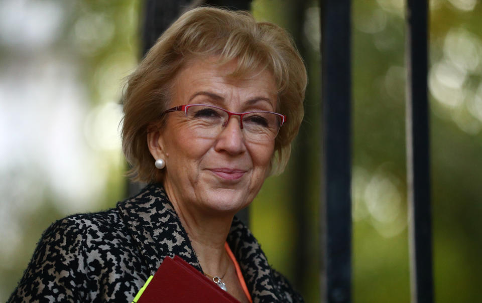 Business Secretary Andrea Leadsom is seen outside Downing Street in London, Britain, October 18, 2019.  REUTERS/Hannah McKay