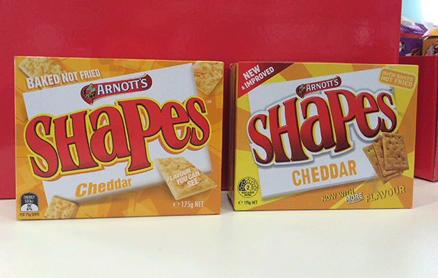 Arnott's 'new and improved' Shapes range hit the supermarket shelves this week. Photo: Supplied