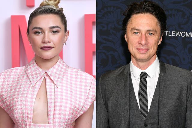 Anthony Harvey/Shutterstock; Dia Dipasupil/Getty Images Florence Pugh and Zach Braff