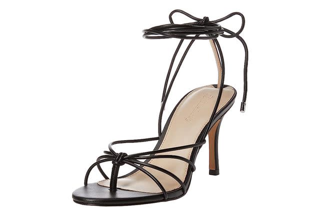  ISNOM Lace Up Heels Sandals for Women, Square Toe, Open Toe  Thong, Stiletto Heels Design | Heeled Sandals