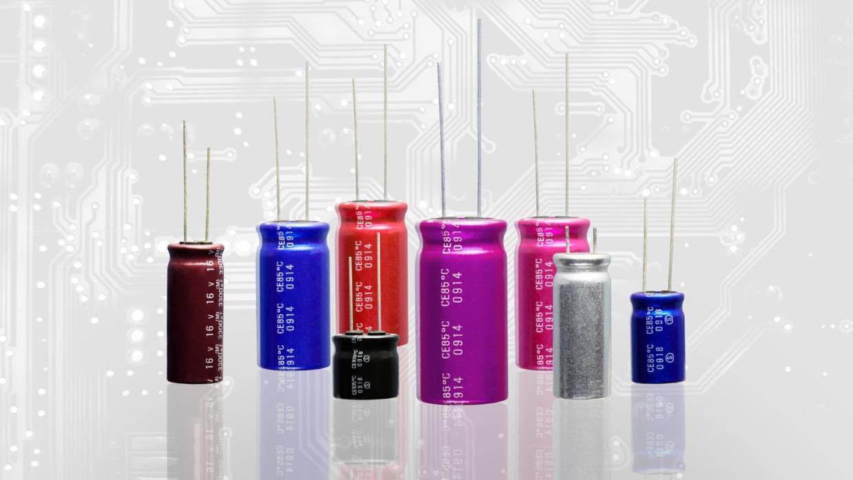 electrolytic capacitors, multi color and many sizes