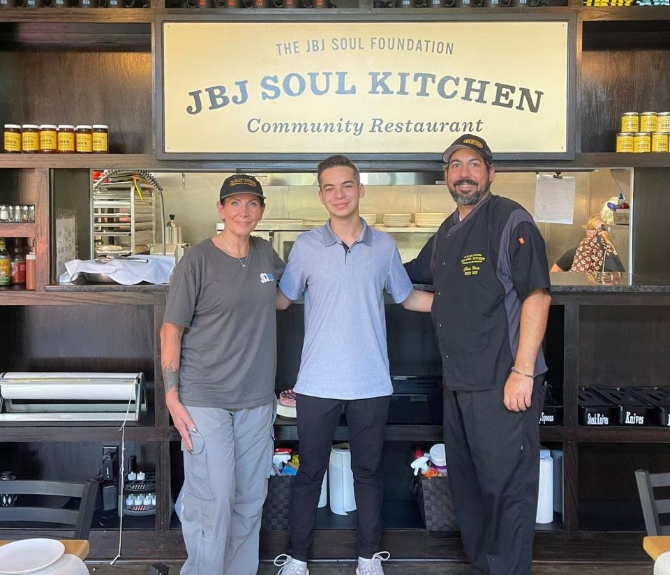 Zac Levy (center) with Nicole Dorrity and Chris Ross of the JBJ Soul Kitchen nonprofit community restaurant in Red Bank.