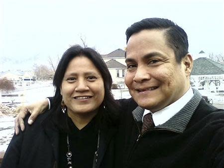 Native American Leland Morrill, a member of the Navajo nation, poses with his cousin Virginia in this family photo taken January 2011 in Draper, Utah and released to Reuters September 13, 2013. REUTERS/Lee Morrill/Handout via Reuters