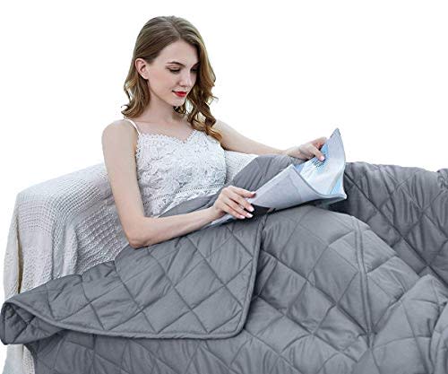 ZZZhen Weighted Blanket - High Breathability - 48''72'' 15LB - Premium Heavy Blankets - Calm Sl…