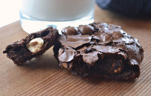 Wheat & Gluten-free Chewy Chocolate Hazelnut Cookies