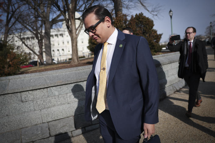 Rep. George Santos (R-NY) leaves the U.S. Capitol on January 12, 2023 in Washington, DC. / Credit: Win McNamee/Getty Images