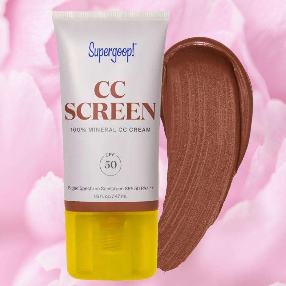 <div><p>"I can't stress enough how important it is to wear sunscreen daily to avoid premature skin aging," Aguirre said, something repeated by many of the others as well.For a more natural, everyday makeup look, Aguirre reaches for this color correcting cream from Supergoop that contains mineral SPF50 for protection against UVA and UVB rays. She said she likes the customizable and buildable coverage offered by most CC creams as well as the skin-perfecting, natural finish that it leaves behind.CC Screen is also infused with some skin care ingredients, like apple extract to help brighten the complexion and red seaweed extract which can help protect skin against free radical damage.</p><p><i>You can buy the <a href="https://click.linksynergy.com/deeplink?id=Zb4jl9GtVeY&mid=2417&u1=makeup-to-look-younger-fjollaarifi-03-06-2023-7345116&murl=https%3A%2F%2Fwww.sephora.com%2Fproduct%2Fsupergoop-cc-screen-100-mineral-cc-cream-spf-50-pa-P463353" rel="nofollow noopener" target="_blank" data-ylk="slk:SPF-infused color correcting cream;elm:context_link;itc:0;sec:content-canvas" class="link ">SPF-infused color correcting cream</a> from Sephora, <a href="https://click.linksynergy.com/deeplink?id=%2AA2xvUK06cA&mid=1237&u1=makeup-to-look-younger-fjollaarifi-03-06-2023-7345116&murl=https%3A%2F%2Fwww.nordstrom.com%2Fs%2Fsupergoop-cc-screen-100-mineral-cc-cream-spf-50%2F5722954" rel="nofollow noopener" target="_blank" data-ylk="slk:Nordstrom;elm:context_link;itc:0;sec:content-canvas" class="link ">Nordstrom</a>, or <a href="https://click.linksynergy.com/deeplink?id=Zb4jl9GtVeY&mid=45197&u1=makeup-to-look-younger-fjollaarifi-03-06-2023-7345116&murl=https%3A%2F%2Fsupergoop.com%2Fproducts%2Fmulti-variant-wshade-wsize-wsubscription" rel="nofollow noopener" target="_blank" data-ylk="slk:Supergoop;elm:context_link;itc:0;sec:content-canvas" class="link ">Supergoop</a> for $44. </i></p></div><span> Sephora</span>