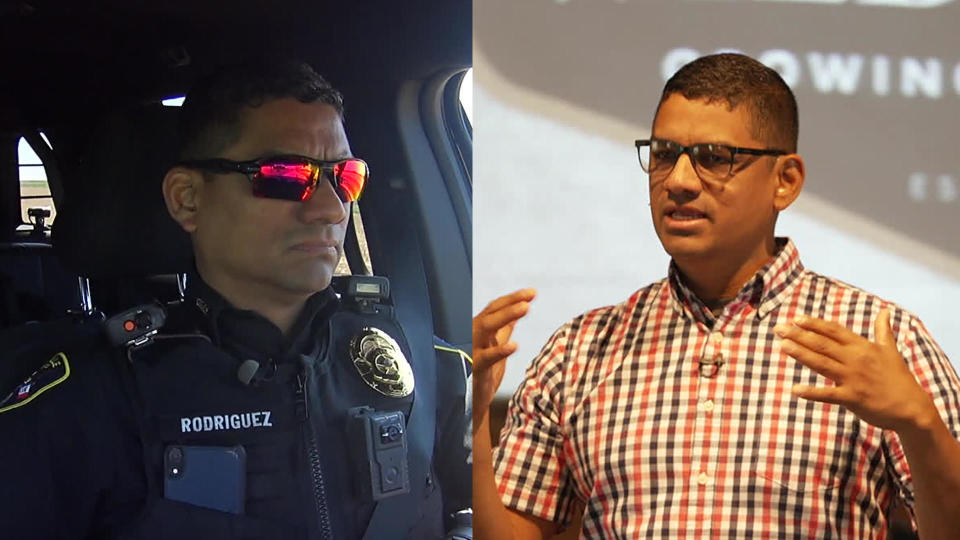 Edgar Rodriguez is both the police chief in Moville, Iowa, and a pastor at the New Hope Church. / Credit: CBS News