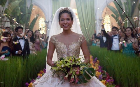 This image released by Warner Bros. Entertainment shows Sonoya Mizuno in a scene from the film &#34;Crazy Rich Asians.&#34;&#160;