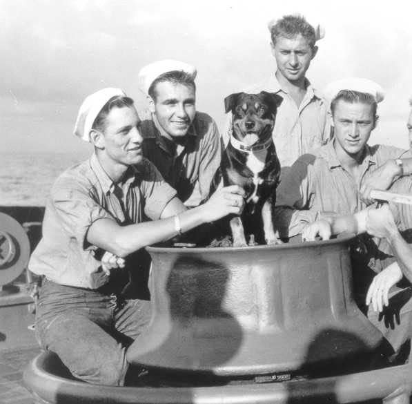 Sinbad in his younger days, being admired by a few of the crew on the S. S. Campbell.