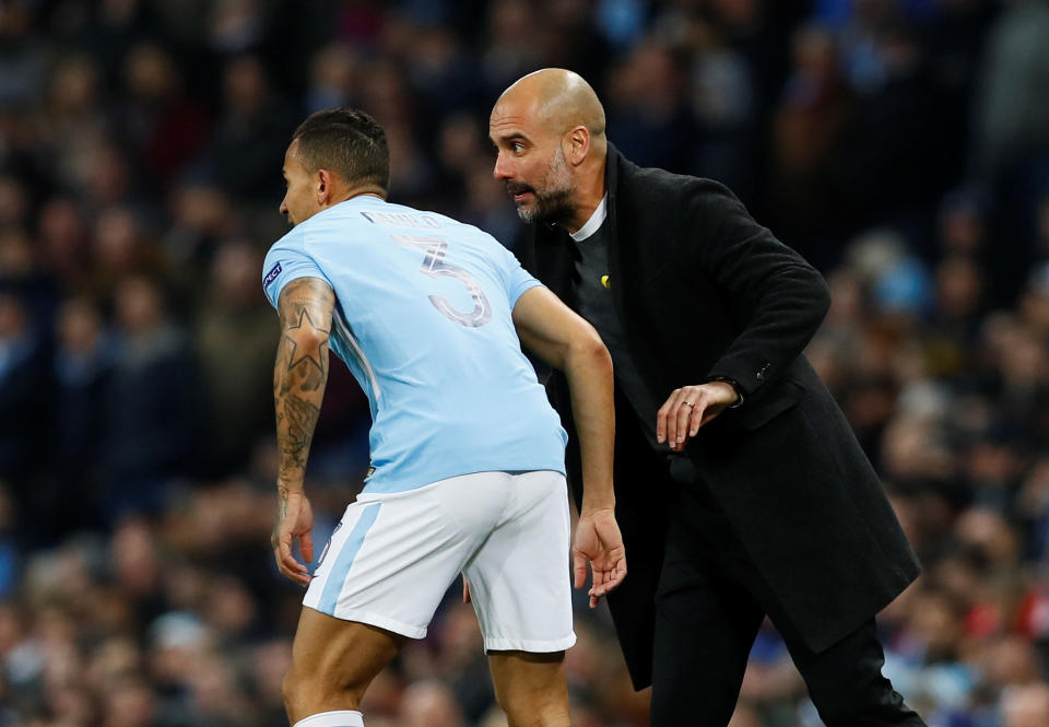 Soccer fans can see Pep Guardiola (right) and Manchester City up close and personal during their historic 2017-18 campaign on Amazon Prime. (Action Images via Reuters/Jason Cairnduff)