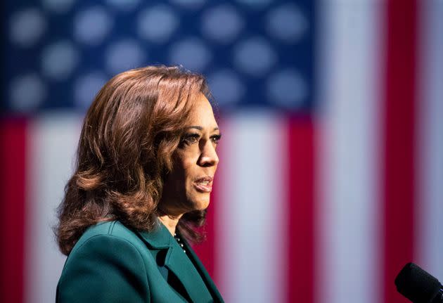 Vice President Kamala Harris speaks to a crowd Sunday at The Moon in Tallahassee, Florida, on the 50th anniversary of the Roe v. Wade Supreme Court ruling.