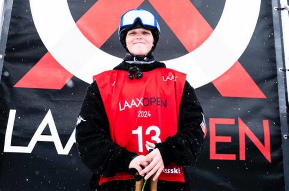 Riccomini poses at the Laax Open in Switzerland in January.