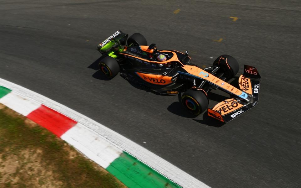 Daniel Ricciardo of Australia driving the (3) McLaren MCL36 Mercedes on track during practice ahead of the F1 Grand Prix of Italy at Autodromo Nazionale Monza on September 09, 2022 in Monza, Italy. - Getty Images Europe 