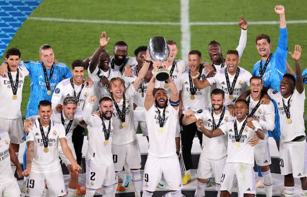 Jugadores del Real Madrid tras ganar la Supercopa de Europa. (Photo: Joosep Martinson - UEFA via Getty Images)