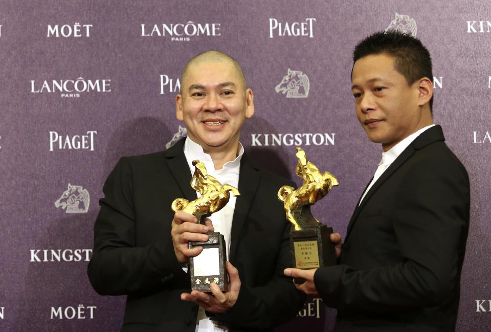 Taiwanese director Tsai Ming-liang and Taiwanese actor Lee Kang-sheng at the 50th Golden Horse Film Awards in Taipei