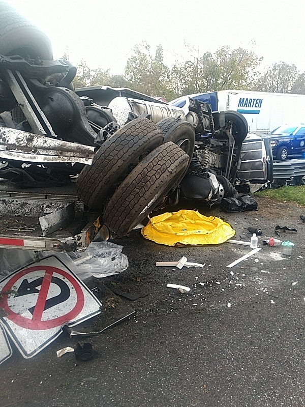 FHP said this semi traveling in Marion County overturned spilling its load on the roadway on Tuesday. No one was injured in the wreckage.