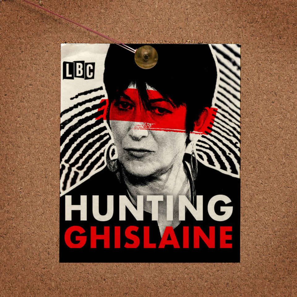 Hunting Ghislaine logo pinned to cork board (Kelsea Petersen / TODAY Illustration)