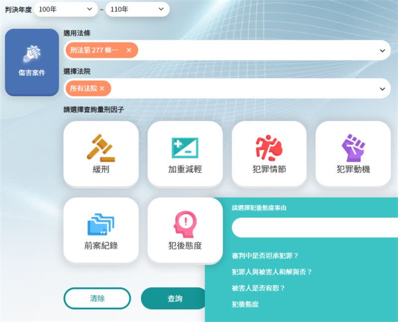 ▲事實型AI量刑資訊系統（圖／司法院提供）