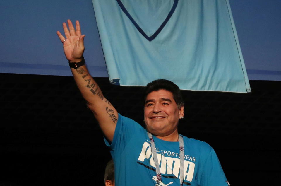Diego Maradona at the 2018 World Cup in Russia.