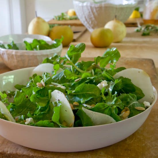 Asian Pear and Arugula Salad with Goat Cheese