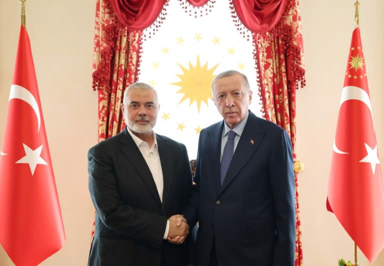 Der türkische Präsident Recep Tayyip Erdogan hat die Palästinenser zur "Einheit" im Angesicht des Krieges im Gazastreifen aufgerufen. "Einheit und Lauterkeit" seien "die stärkste Antwort auf Israel und der Weg zum Sieg". (Handout)