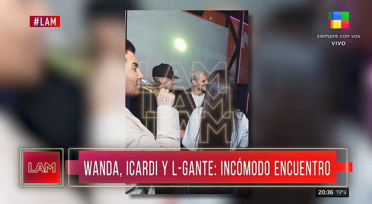Wanda Nara, Mauro Icardi y L-Gante coincidieron en un restaurante de Puerto Madero (Foto: captura TV)