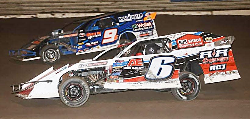 Dale Ames of Huron earned the $1,500 purse for winning the modified special Sunday night during the Advantage RVs Modified Tour Championship race at Casino Speedway. Johnny Booking of Grand Rapids (Minn.) was the overall tour champion.