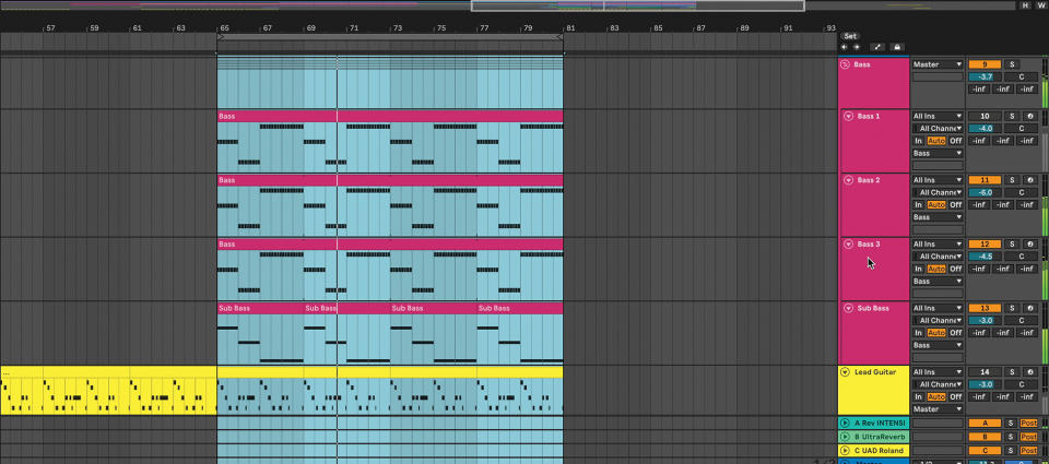 Ableton Live arrangement