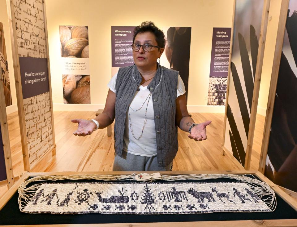 Paula Peters, proprietor of SmokeSygnals, was the impetus behind recreating Metacom's missing wampum belt and worked with scores of others to make it a reality.