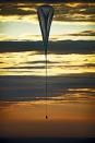 The balloon lifts up during the second manned test flight for Red Bull Stratos in Roswell, New Mexico, USA on July 25, 2012.Â (Photo courtesy Red Bull Stratos)