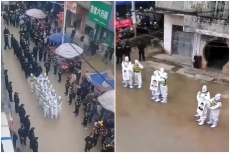 Four violators of China's Covid-19 rules were paraded on the streets of Guangxi as part of their punishment. ― Screen capture via Twitter/ @billbirtles &amp; @fangshimin