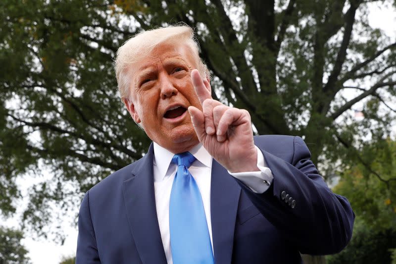 U.S. President Trump departs for campaign travel to North Carolina and Florida at the White House in Washington