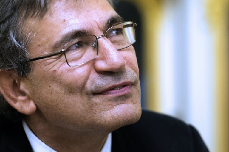 Turkish writer Orhan Pamuk ahead of receiving the French Legion of Honor medal in Paris on October 29, 2012. A debut novel and a work by a Nobel laureate were among five books shortlisted for Asia's most prestigious literary prize on Wednesday, with entries across the region from Turkey to Japan