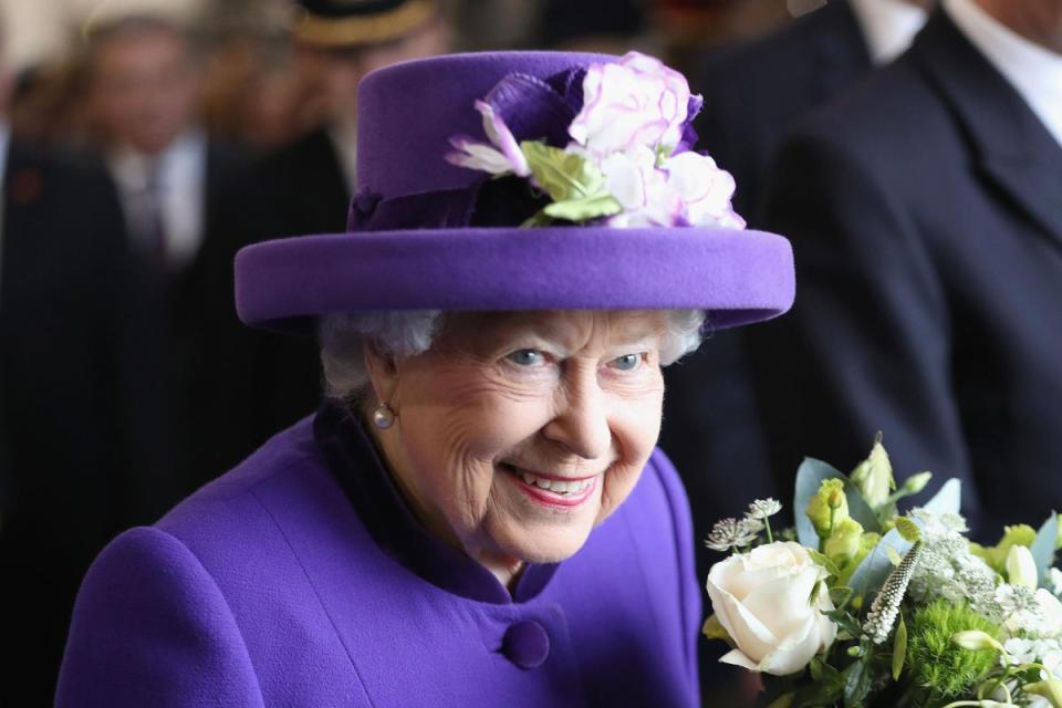 2017: The Queen wearing Ultra Violet (AFP/Getty Images)