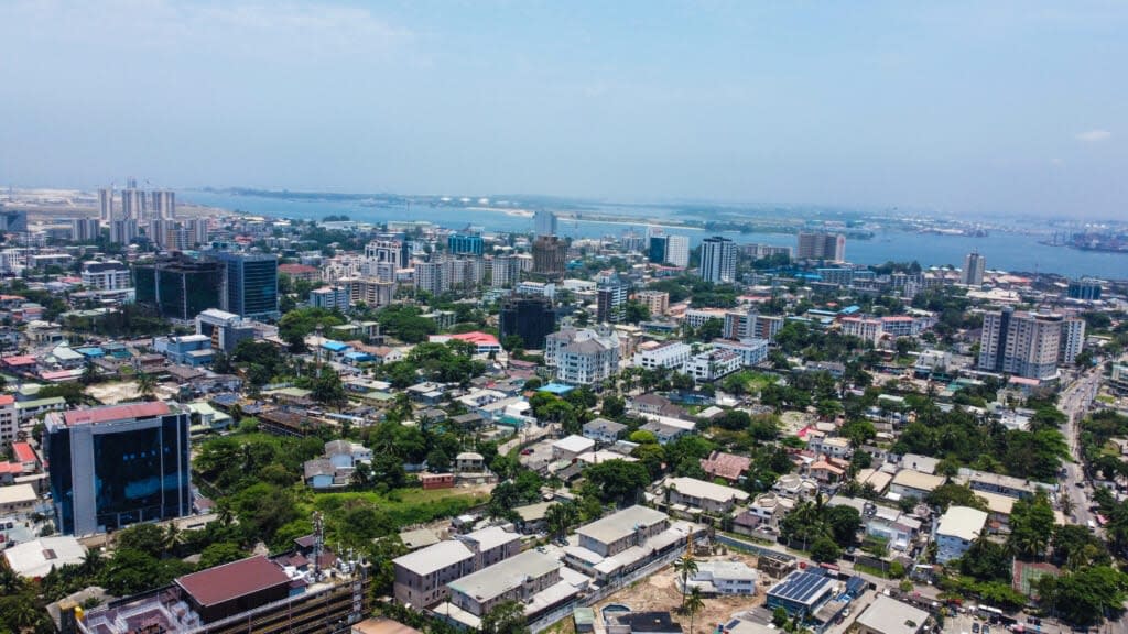 Aerial view of Victoria Island, Lagos, Nigeria. (Adobe Stock)