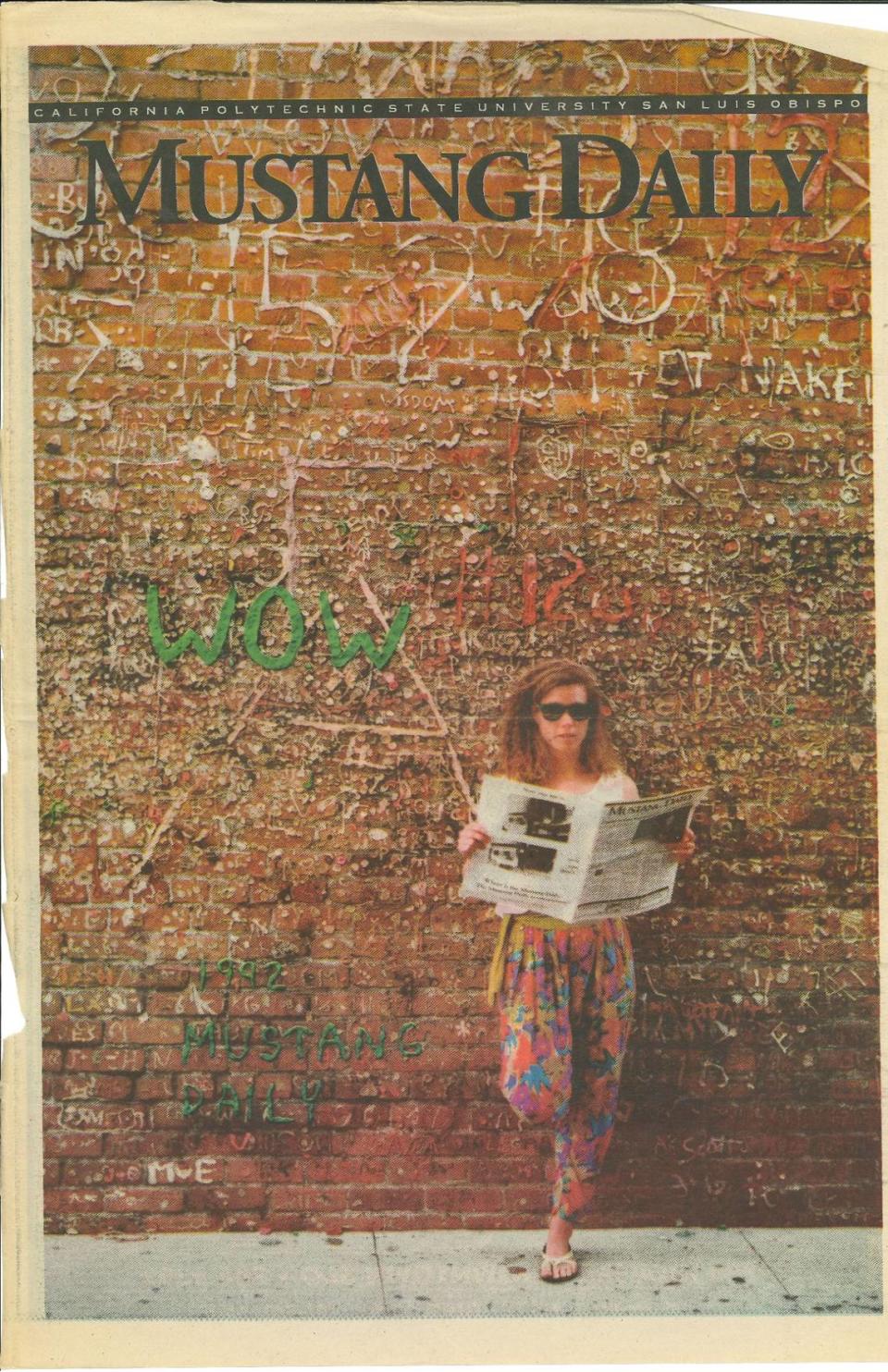 Bubblegum Alley made an appearance on the cover of a 1992 edition of Mustang Daily, Cal Poly’s student-run newspaper.