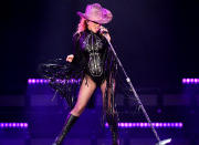 <p>The Mother Monster rocked the house during the L.A. stop on her Joanne World Tour. “I only act different because I don’t know <a rel="nofollow noopener" href="http://www.billboard.com/articles/columns/pop/7897028/lady-gaga-joanne-world-tour-concert-recap-los-angeles-forum" target="_blank" data-ylk="slk:how to act;elm:context_link;itc:0;sec:content-canvas" class="link ">how to act</a> the same,” she confessed to the sold-out crowd. (Photo: Kevin Mazur/Getty Images for Live Nation) </p>