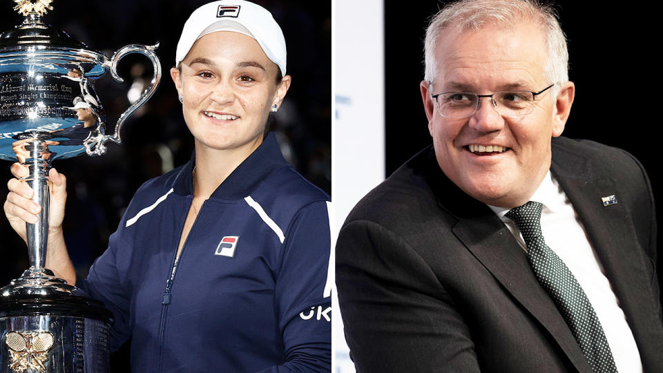 Ash Barty, pictured here after winning the Australian Open in January.