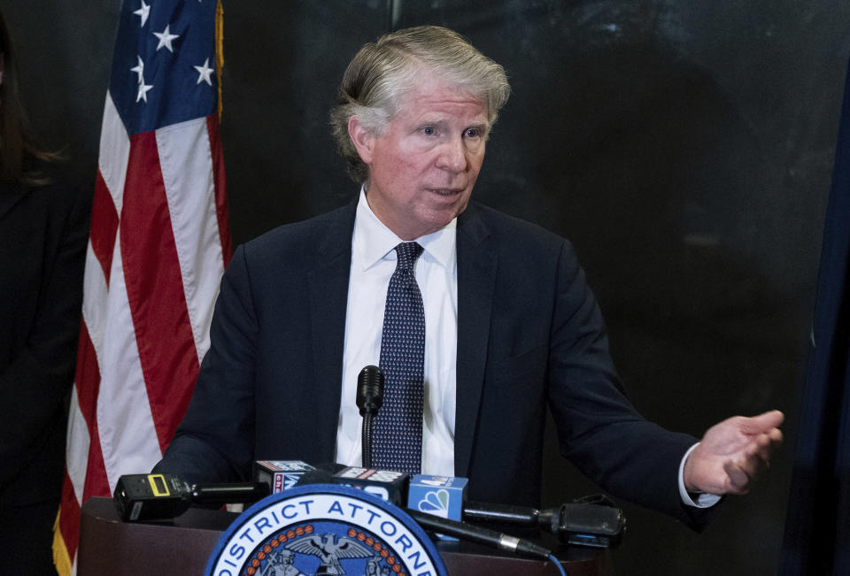 FILE - In this Monday, Feb. 24, 2020, file photo, Manhattan District Attorney Cyrus Vance Jr., speaks at a news conference in New York. The Manhattan District Attorney's Office is conducting an investigation into President Donald Trump's business dealings that could last long after the president leaves office in January 2021. (AP Photo/Craig Ruttle, File)