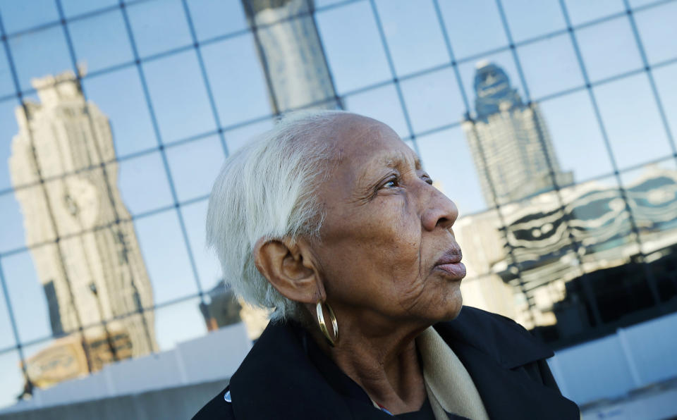 <p> FILE -In this Jan. 11, 2016 file photo, Doris Payne poses for a photo in Atlanta. Police just outside Atlanta say a notorious 86-year-old jewel thief has struck again. Dunwoody, Ga., police say Payne was arrested Tuesday, Dec. 13, 2016, at a Von Maur department store where police report she put a $2,000 necklace in her back pocket and tried to leave the store. (AP Photo/John Bazemore, File) </p>